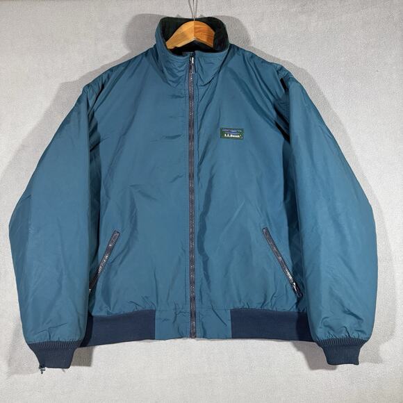 L.L. Bean Other - Vintage 80s L.L. Bean Warm Up Bomber Jacket Blue Fleece Lined Mens Large XL